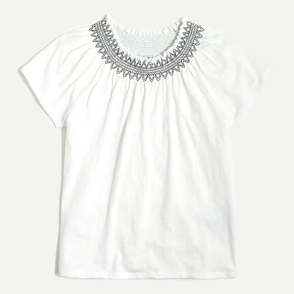 NWT J Crew Embroidered Smock Neck Top, size S - Picture 1 of 6